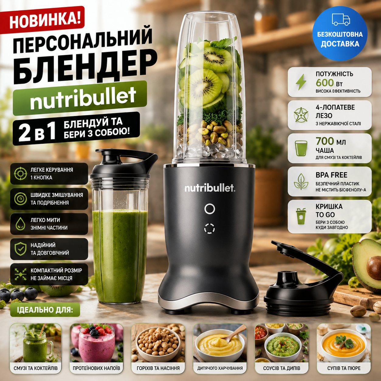 Блендер Nutribullet Ultra NB1206DG